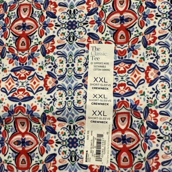 Croft and Barrow XXL womens NWT colorful geo pattern The Classic Tee - Picture 3 of 7